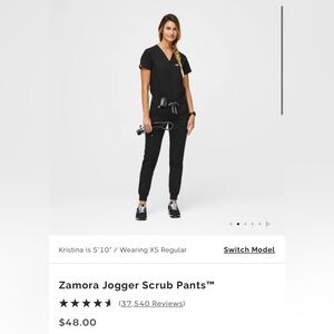 Figs Black Zamora Jogger Scrub pants Size Small/Tall S/T